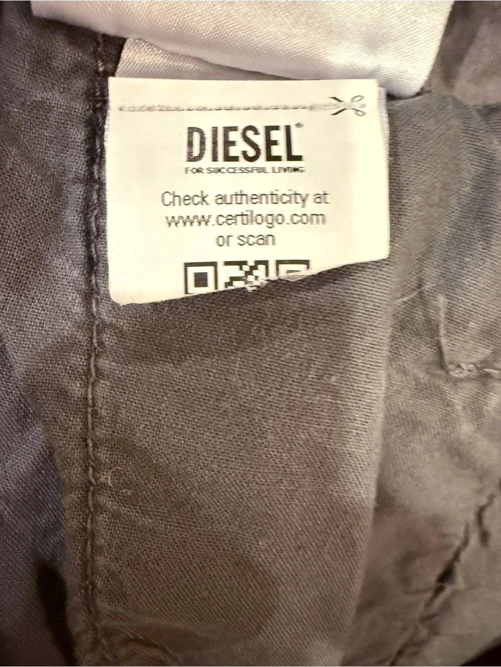 Diesel Italy P Glinder Runway Grey Cotton Panel Streetwear Cinch Cord Pants sz M